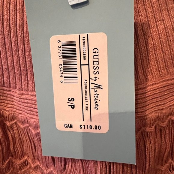 Sleeveless Pink Marciano Knit Top Long Sleeve S Small - Picture 2 of 5